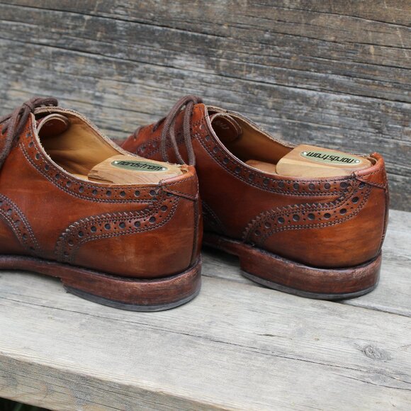 GUC, Allen Edmonds 'Rogue' Brown Leather Brogues, Men's 10.5 D, Made in USA - Picture 5 of 13